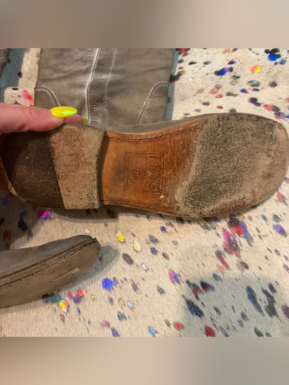 Frye Paige Riding Boot Gray - Picture 4 of 5